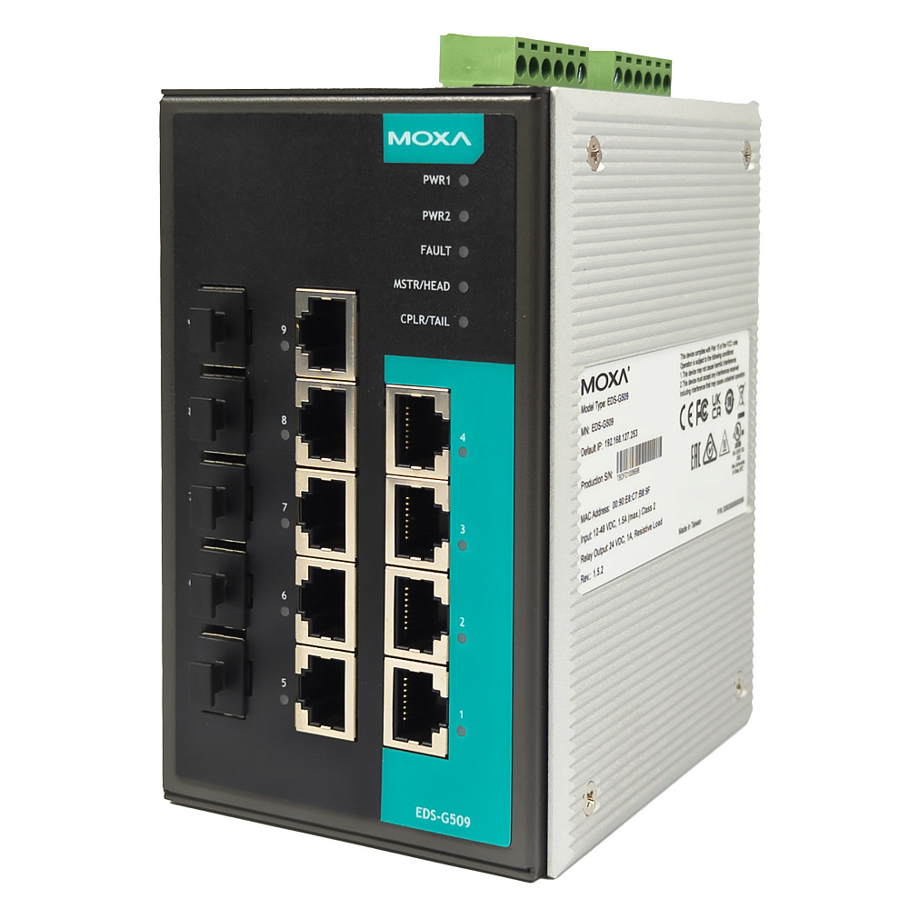 Фотообзор промышленного управляемого коммутатора MOXA EDS-G509 от АВЕОН